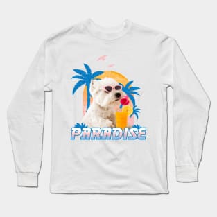 Cute Little Pup in Paradise Long Sleeve T-Shirt